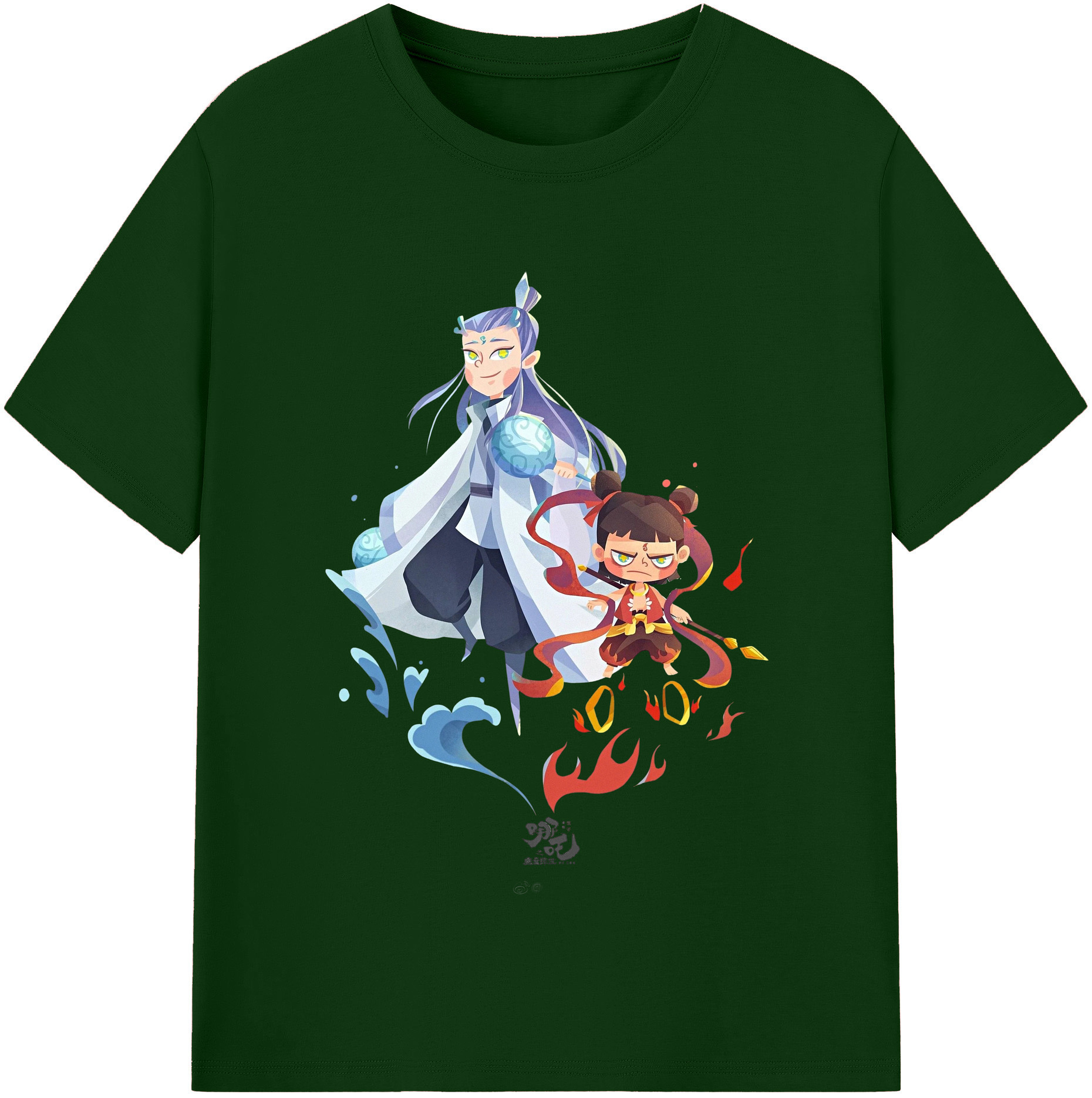（画像用） Ne Zha 2 ナタ 魔童の大暴れ 綿100％半袖Tシャツ（フロントプリント）